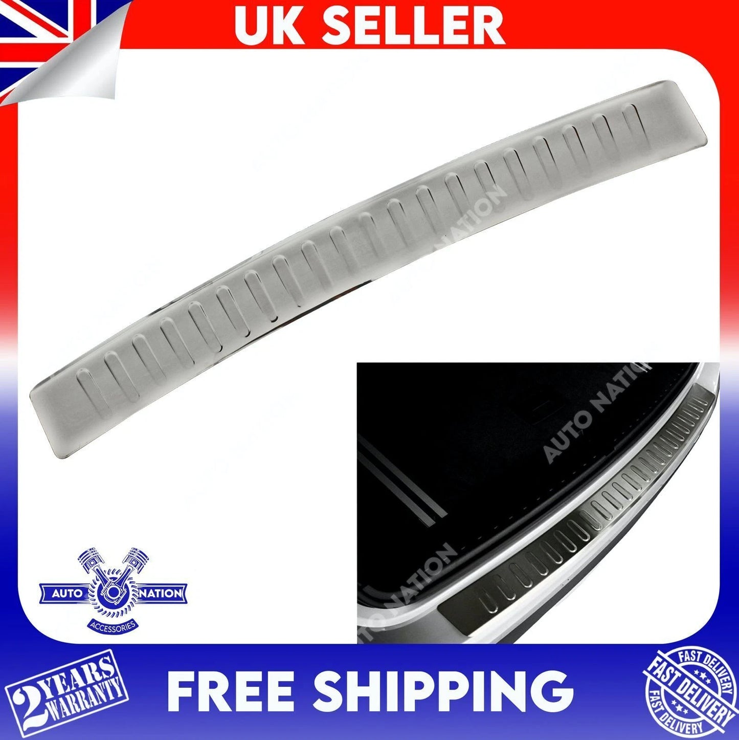 Motoviano Chrome Rear Bumper Protector Guard Stainless Steel for Jeep Renegade (2014-Onwards)