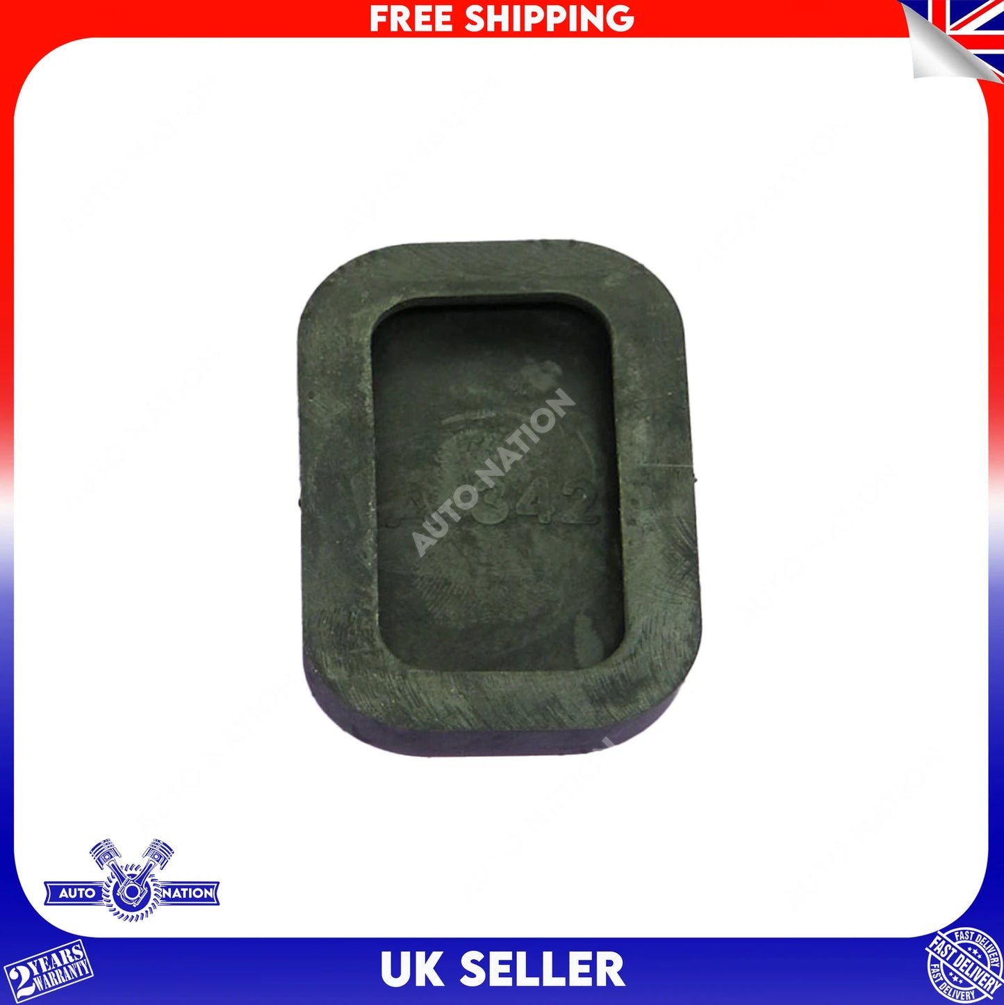 Motoviano 2x Brake & Clutch Pedal Pad Rubber for Ford Transit MK3 MK4 MK5 (1985-2000)