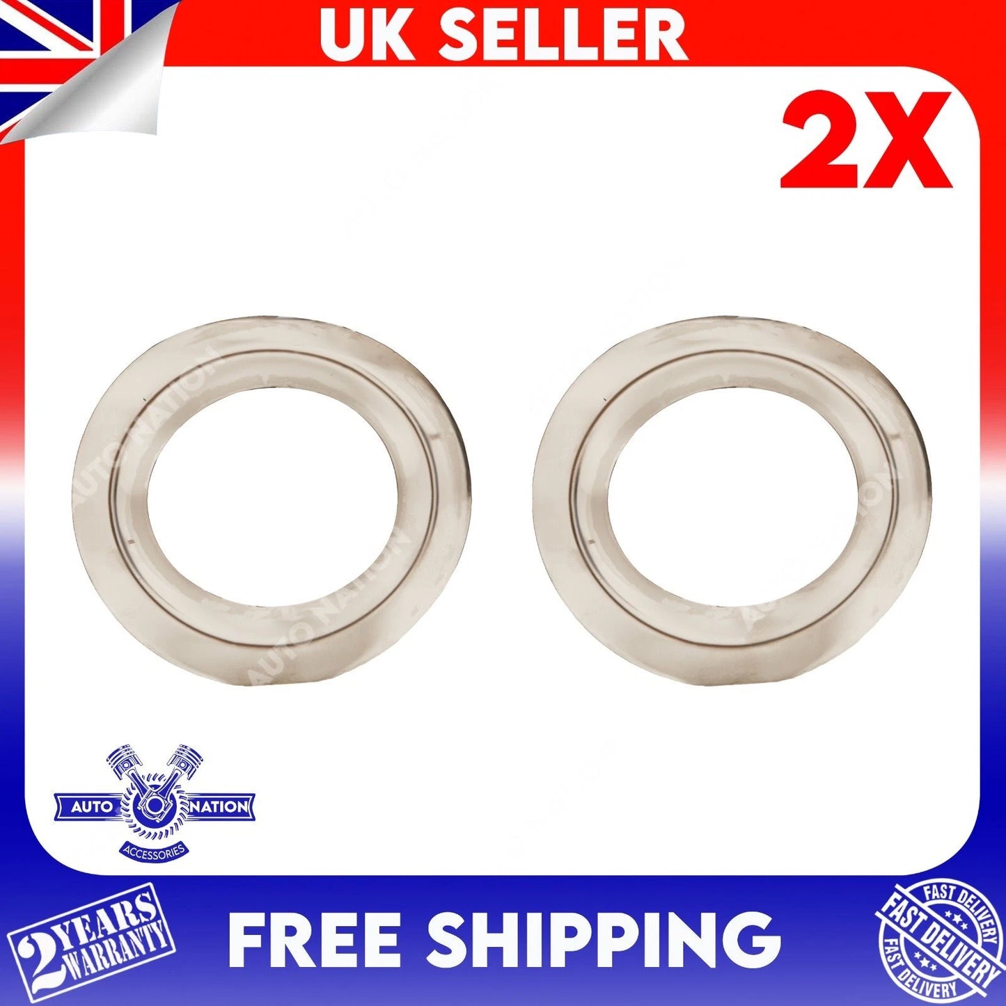 Motoviano Chrome Fog Lamp Rim Cover Grill Set (Left & Right) for Mercedes Vito W447 (2014-Onwards)