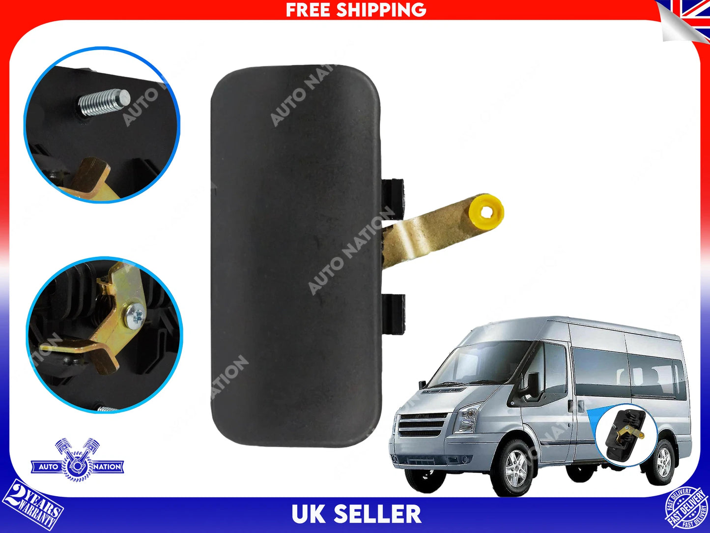 Motoviano Front Left Outer Door Handle for Ford Transit MK6 & MK7 (2000-2014)