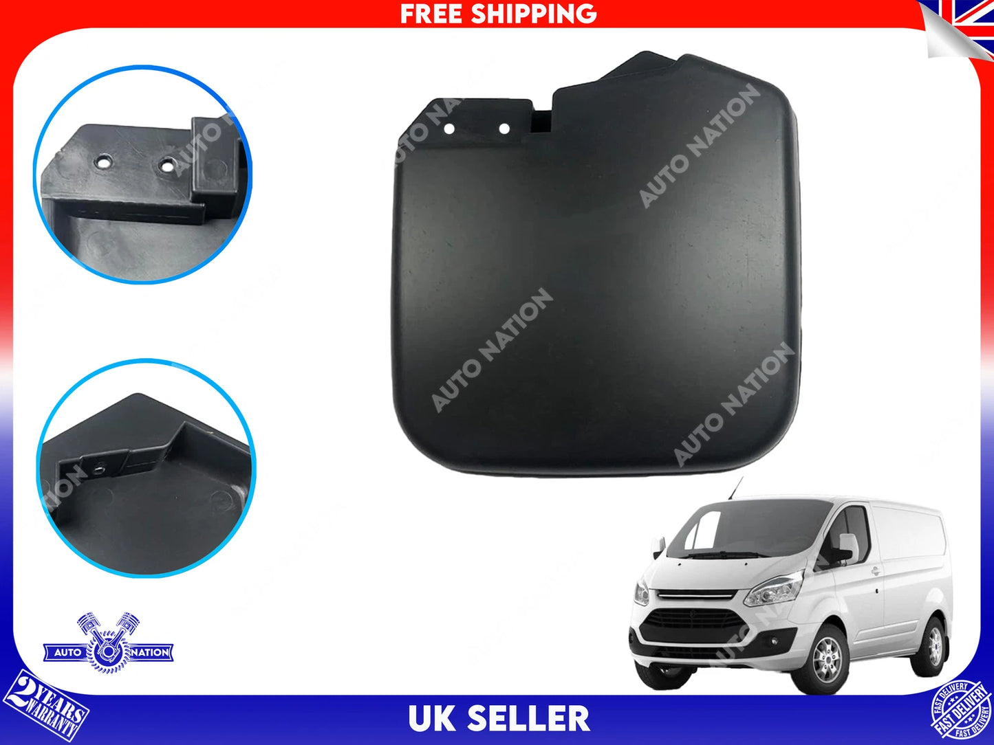 Motoviano Ford Transit Custom Front Left Mudflap Guard Nearside (2012-Onwards)