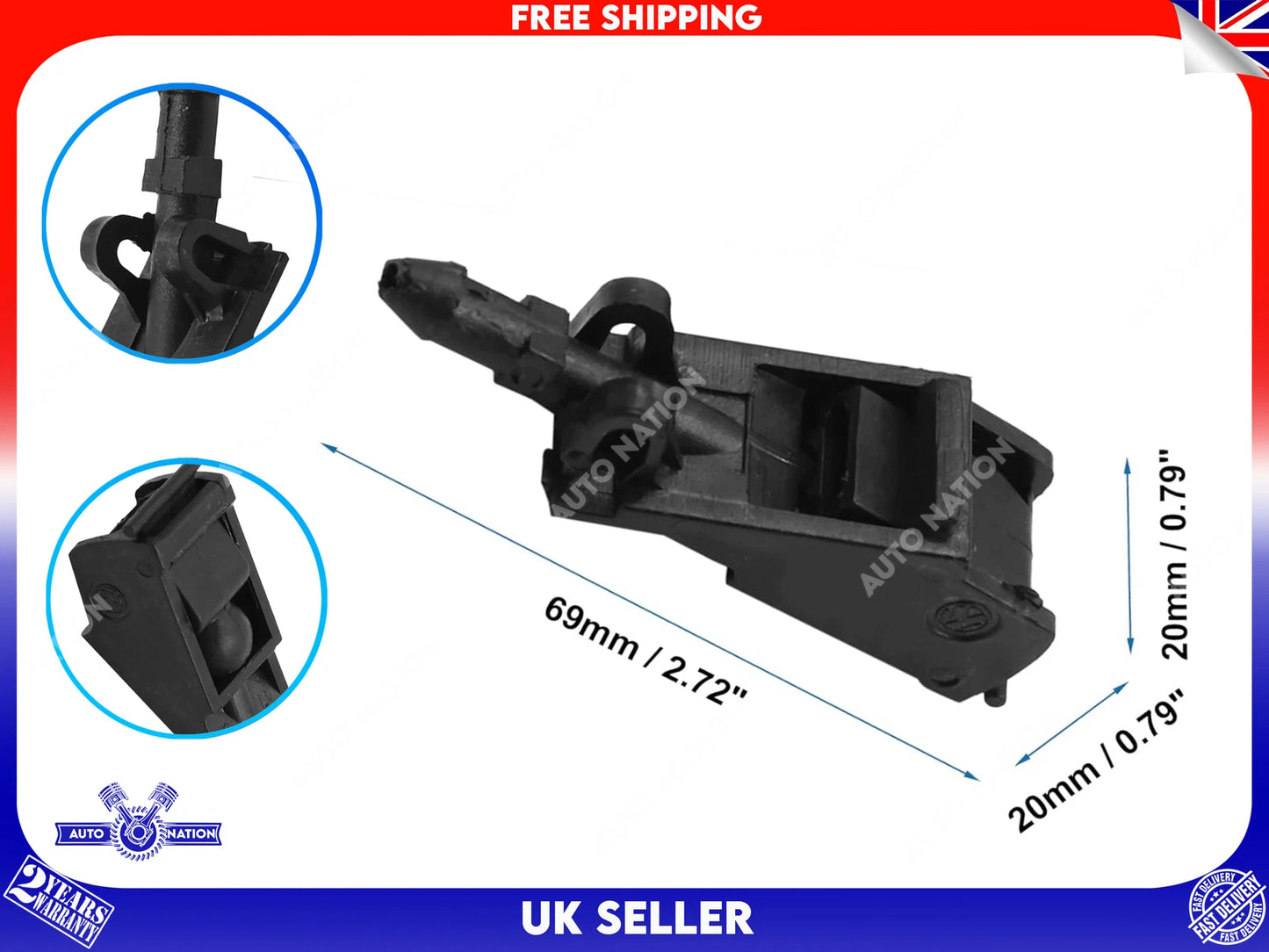 Motoviano Audi A3 A4 A6 & Skoda Octavia Front Windscreen Washer Jet Nozzle (56D955751)