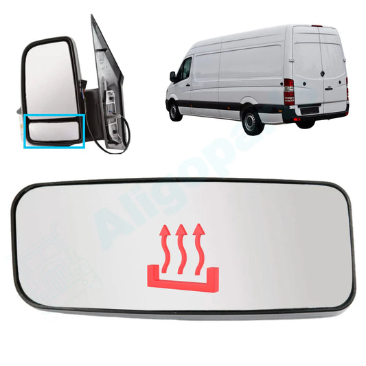 Motoviano Left Passenger Lower Wing Mirror Glass (Heated) for Mercedes Sprinter & VW Crafter (2006-2018)