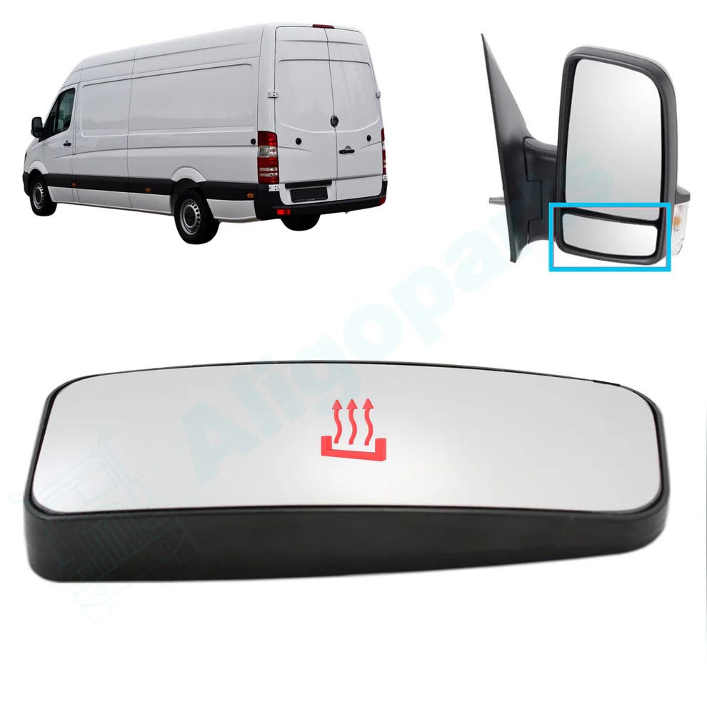 Motoviano Right Driver Lower Wing Mirror Glass (Heated) for Mercedes Sprinter & VW Crafter (2006-2018)
