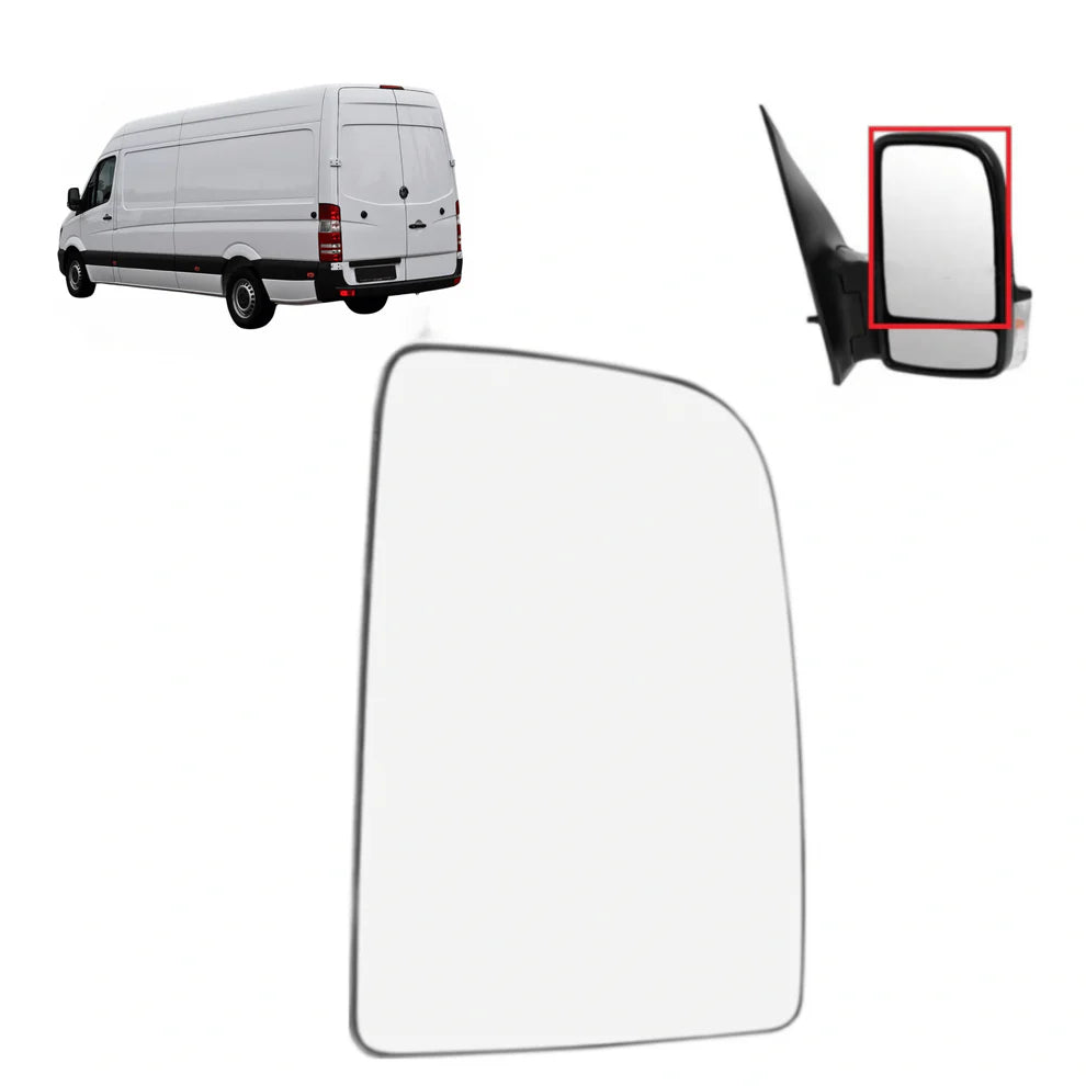 Motoviano Right Driver Main Upper Wing Mirror Glass for Mercedes Sprinter & VW Crafter (2006-2018)