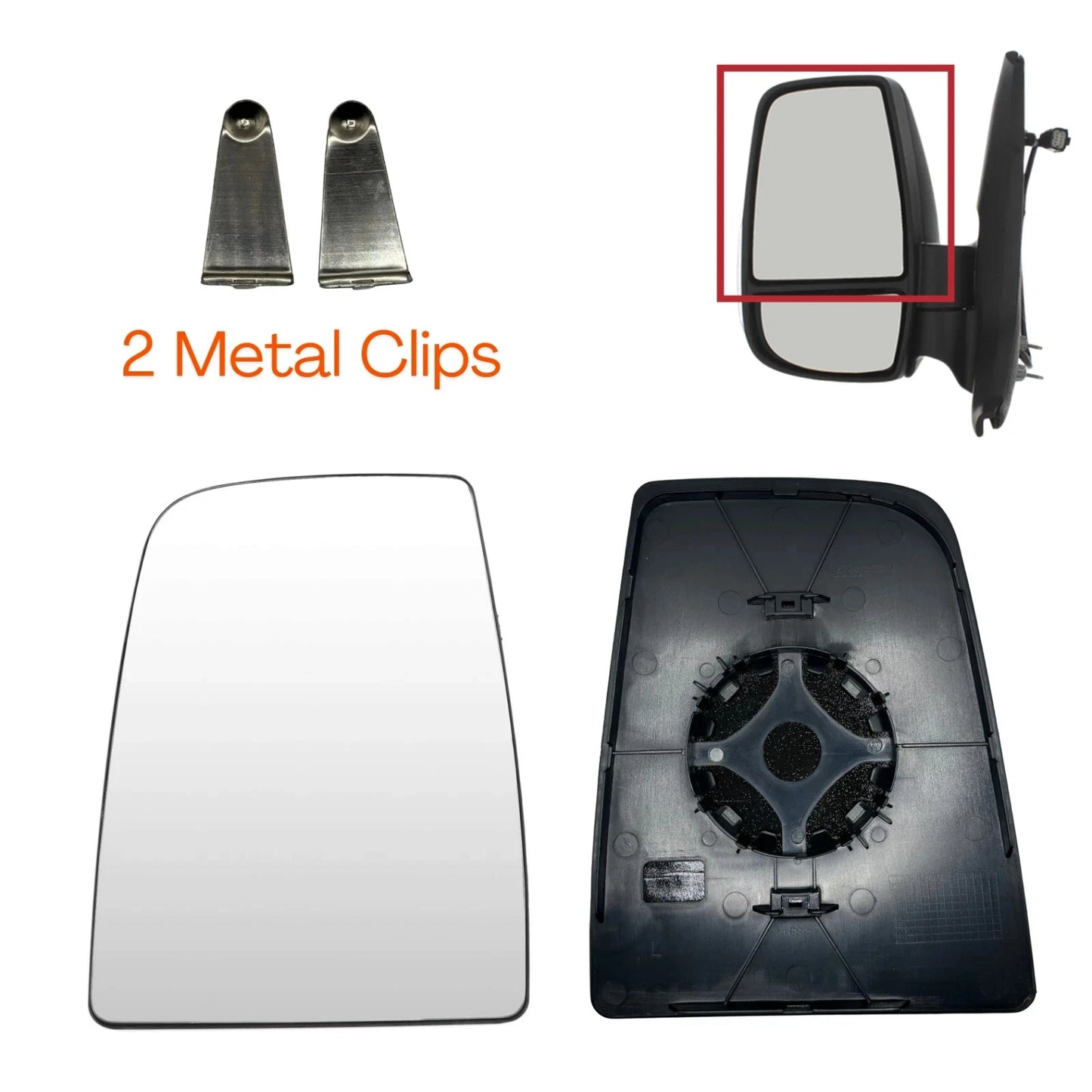 Ford Transit MK8 (2014-2024) Left Passenger Main Upper Wing Mirror Glass (Unheated)