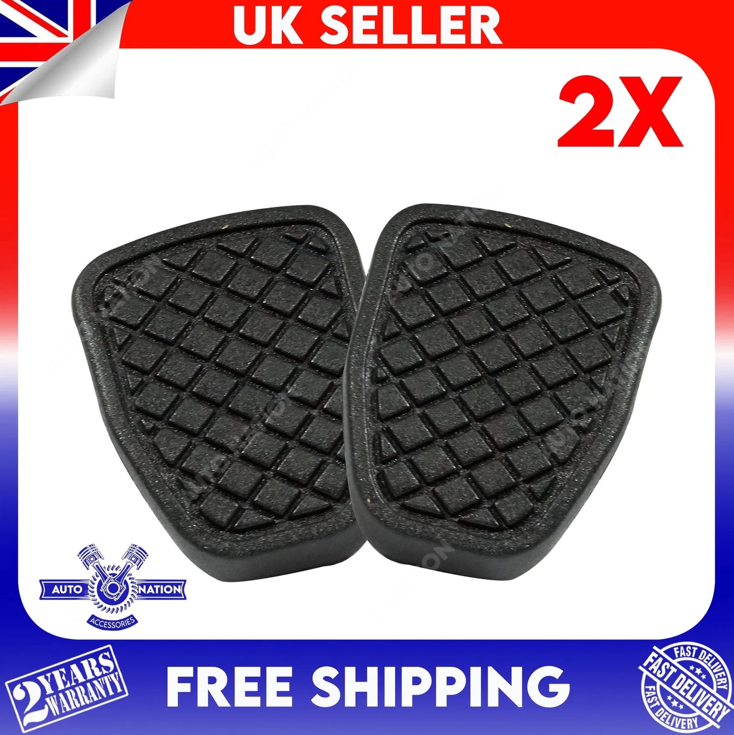 Motoviano 2x Brake & Clutch Pedal Pad Rubber for Subaru Impreza, Forester, Outback