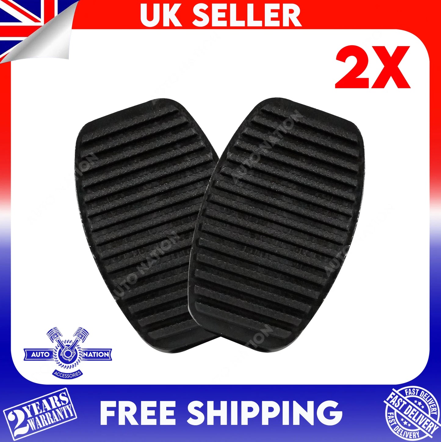 Motoviano 2x Brake & Clutch Pedal Pad Rubber for Fiat Doblo, Punto, Palio, Fiorino, Lancia