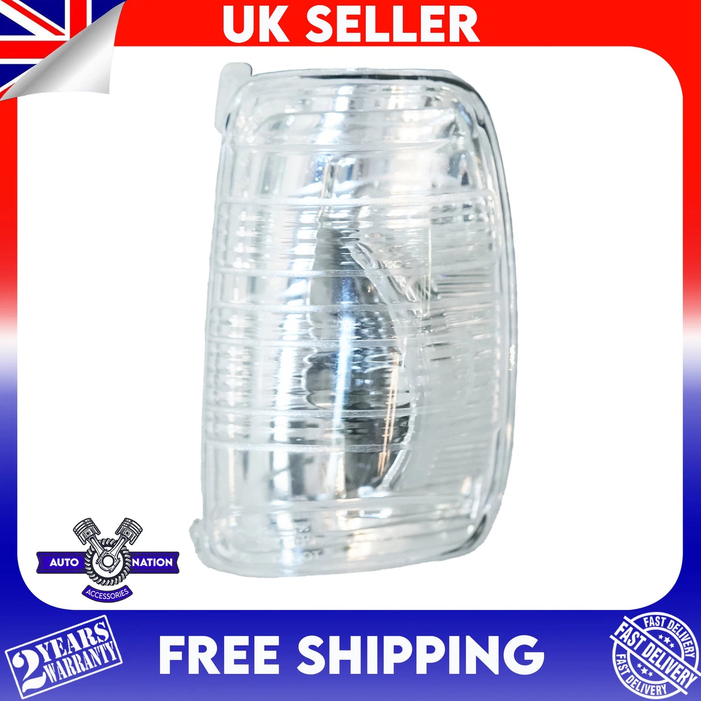 Motoviano Right Wing Mirror Indicator Clear Lens for Ford Transit MK8 (2014-Onwards)