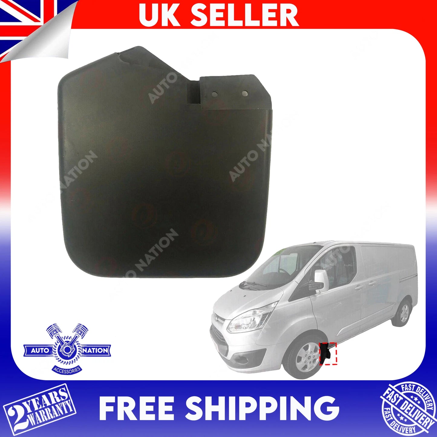 Motoviano Ford Transit Custom Front Left Mudflap Guard Nearside (2012-Onwards)