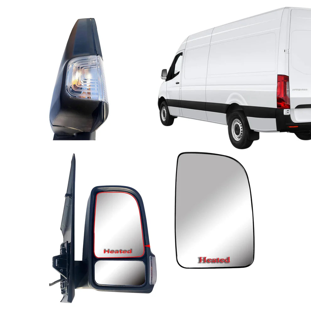 Motoviano Right Driver Main Upper Wing Mirror Glass (Heated) for Mercedes Sprinter W907 & W910 (2019 Onwards)