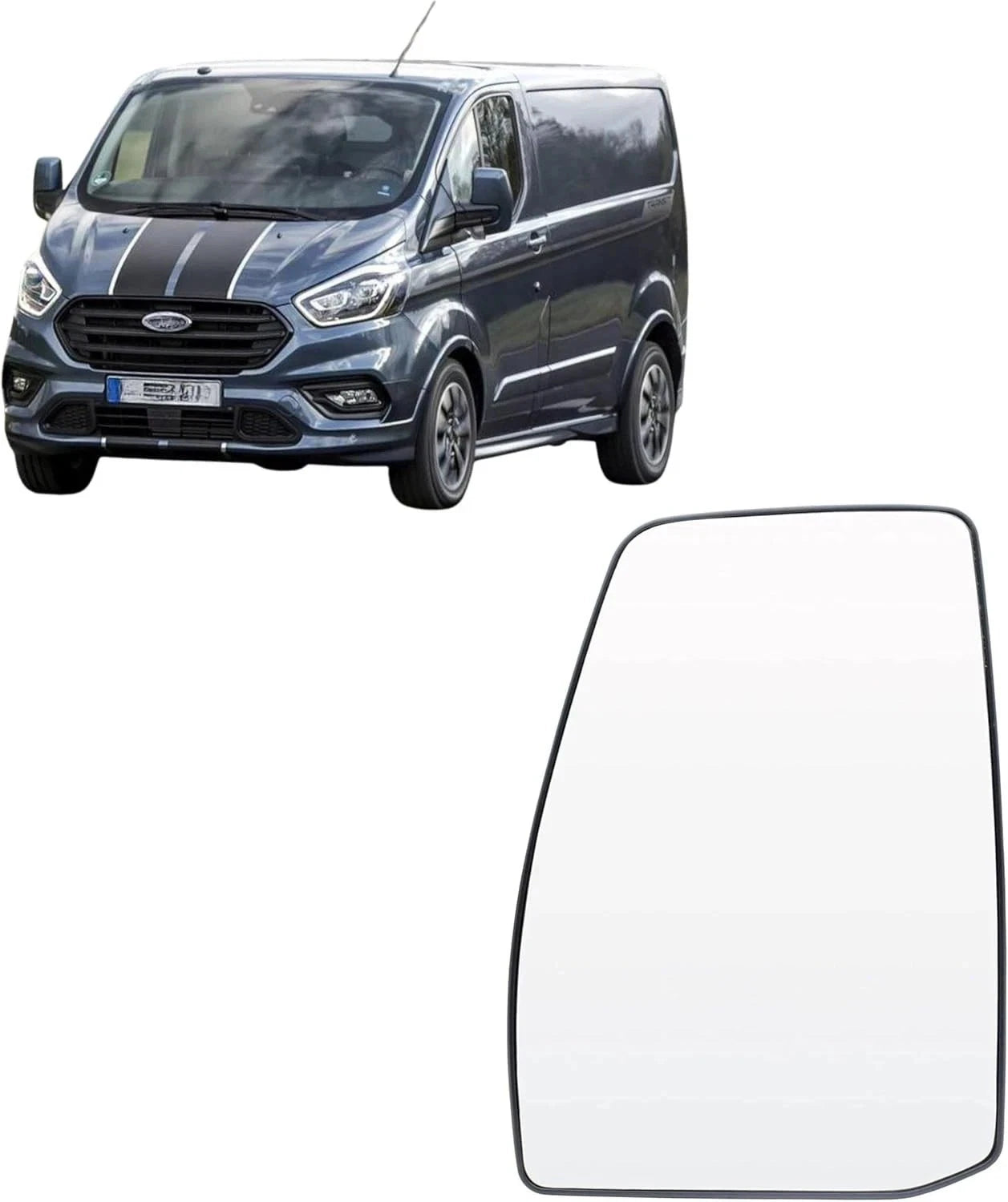 Ford Transit Custom (2012-2023) Left Passenger Main Upper Wing Mirror Glass